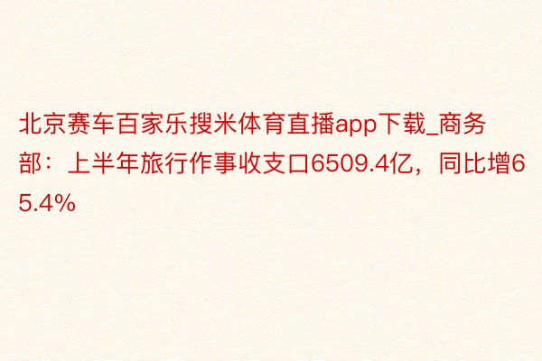 北京赛车百家乐搜米体育直播app下载_商务部：上半年旅行作事收支口6509.4亿，同比增65.4%